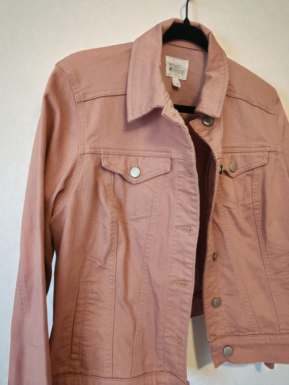 💗 Market & Spruce Pink Denim Jacket | Size 1X | Stretch | Chic Layer 💗 - Picture 5 of 11
